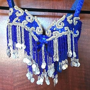 Silver and Sapphire Belly Dancer Outfit